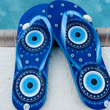 Load image into Gallery viewer, Evil Eye Flip Flops