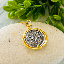 Load image into Gallery viewer, Sterling Silver and Gold Christogram Necklace