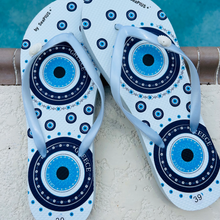 Load image into Gallery viewer, Evil Eye Flip Flops