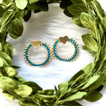 Load image into Gallery viewer, Heart Small Hoop Earrings