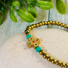 Load image into Gallery viewer, Byzantine Enamel Cross Bracelet
