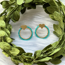 Load image into Gallery viewer, Heart Small Hoop Earrings