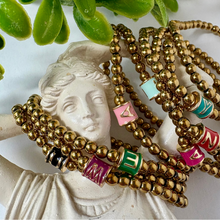 Load image into Gallery viewer, Hematite Barrel Bead Initial Bracelets