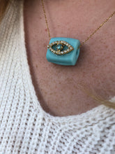 Load image into Gallery viewer, Turquoise Block Bead Neckalce