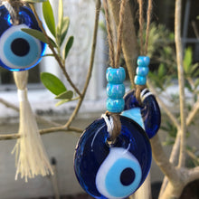 Load image into Gallery viewer, Glass Hanging Evil Eye
