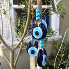 Load image into Gallery viewer, Glass Hanging Evil Eye