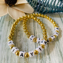Load image into Gallery viewer, Gold Bead Name Bracelet