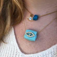 Load image into Gallery viewer, Turquoise Block Bead Neckalce