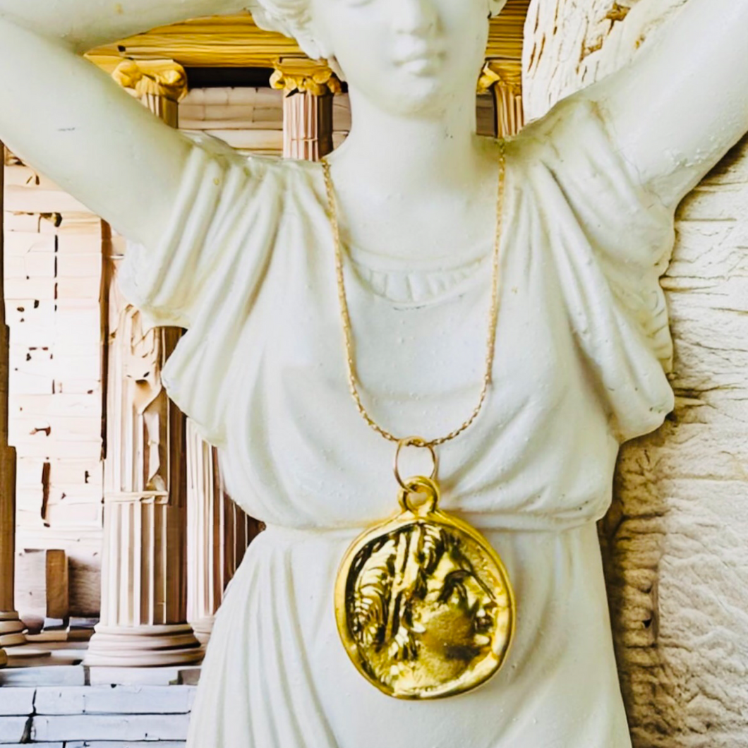 Athena coin necklace clearance
