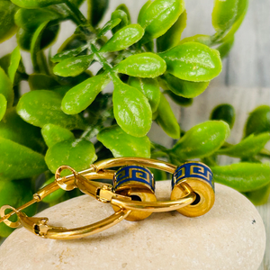 Meander Charm Hoop Earrings