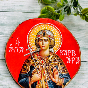 Saint Barbara Wooden Icon