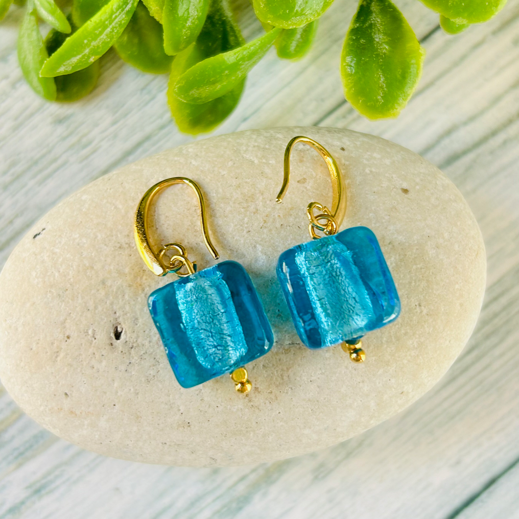 Aegean Sea Glass Earrings