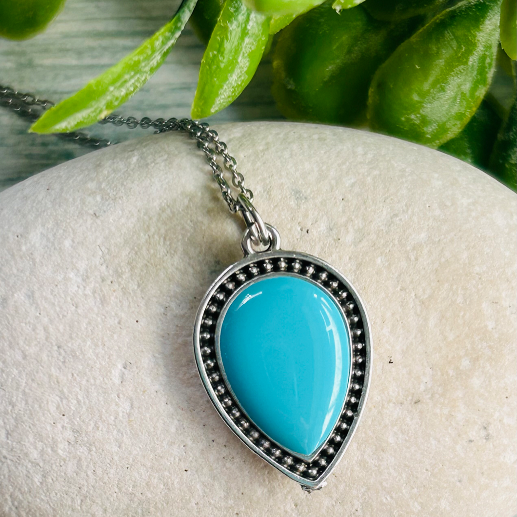 Silver and Turquoise Pendant Necklaces