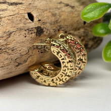 Load image into Gallery viewer, Greek Key and Rhinestone Earrings
