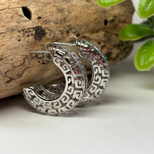 Load image into Gallery viewer, Greek Key and Rhinestone Earrings
