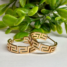 Load image into Gallery viewer, Greek Key Hoop Earrings

