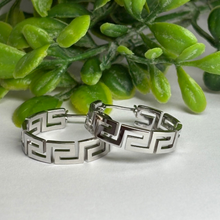 Load image into Gallery viewer, Greek Key Hoop Earrings
