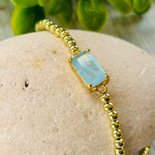 Load image into Gallery viewer, Semi Precious Stone Gold Bracelet
