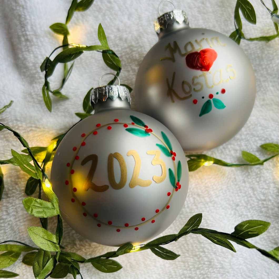 Christmas of 2023 Glass Ornament