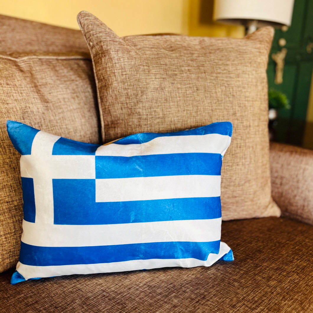 Greek Flag Pillow Cover