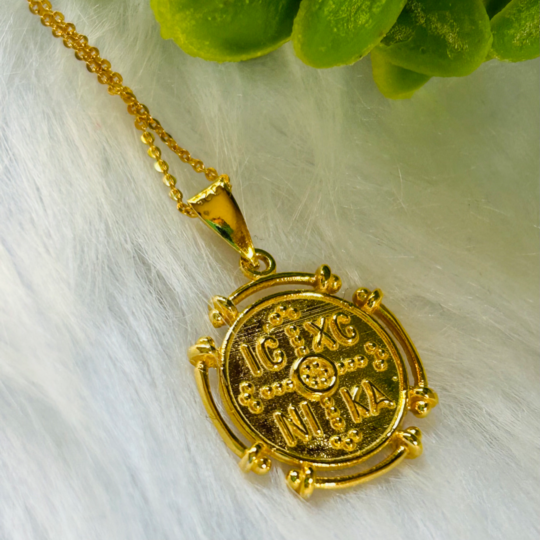 Sterling Silver and Gold Christogram Necklace – YIAYIASMARKET