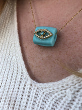 Load image into Gallery viewer, Turquoise Block Bead Neckalce
