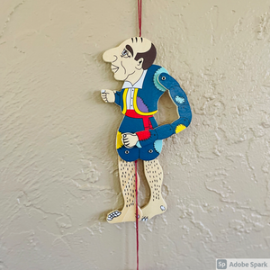 Wooden Toy Shadow Puppets (Karagiozis)