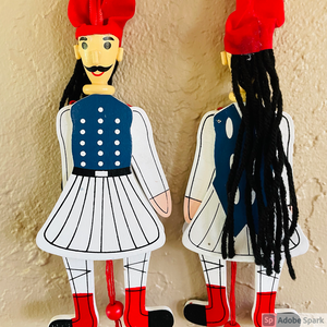Wooden Toy Shadow Puppets (Karagiozis)