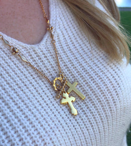 Double Cross Necklace
