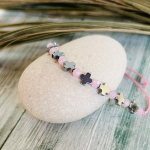 Children’s Hematite Cross Bracelets