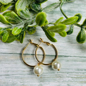 Pearl Hoop Earrings