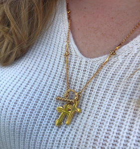 Double Cross Necklace