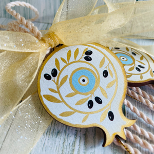 Blue & Gold  Pomegranate Hanging Gouria