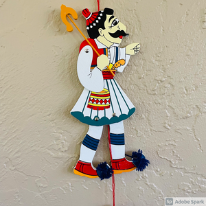 Wooden Toy Shadow Puppets (Karagiozis)