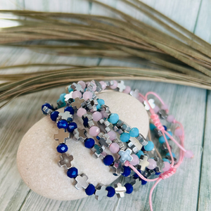 Children’s Hematite Cross Bracelets